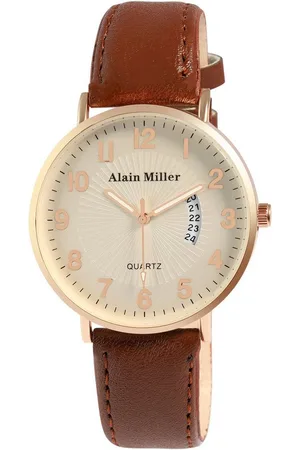 Alain Miller Quarzuhr 2900264 Herrenuhr mit Band aus Lederimitat, braun - Verkäufer: Shaghafi GmbH