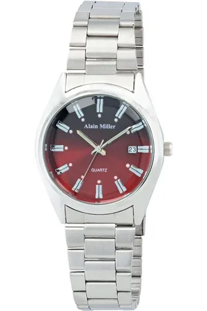 Alain Miller Quarzuhr 2800101 Herrenuhr mit Metallband, silberfarben/ grün - Verkäufer: Shaghafi GmbH