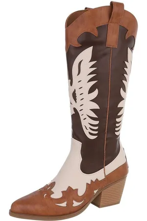 Ital-Design Damen Cowboyboots Western Westernstiefel (87124759) Blockabsatz Western- & Bikerstiefel in Camel - Verkäufer: