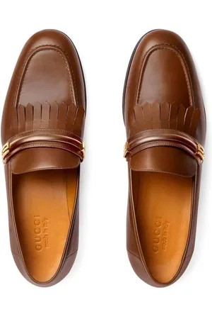 Gucci Schuhe Loafers Mirrored G Gold Waxed Slippers Mokassin Loafer Spiegelnden G-Logos und der dekorativen Fransenverzierung. - Verkäufer: eldigo