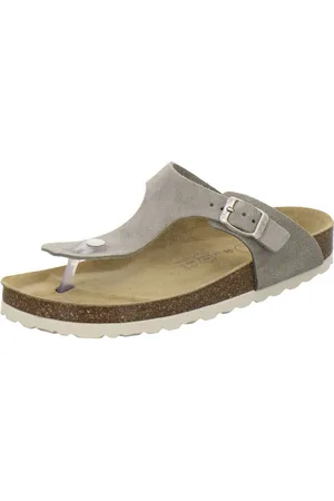 Afs 210786 Zehentrenner Pantolette für Damen mit Fußbett, bequeme Sandalen aus Leder - Verkäufer:
