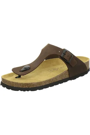 Afs 210767 Zehentrenner Pantolette für Damen mit Fußbett, bequeme Sandalen aus Leder - Verkäufer: