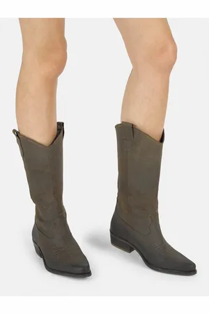 Felmini Stiefelette Veloursleder Cowboy Stiefelette - Verkäufer: S4S Commerce