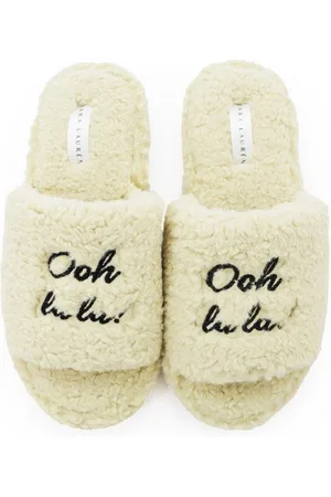 Lara Lauren Rutschfeste Slipper aus Teddyfell Plüsch Hausschuhe bequeme Pantoletten mit Zehenöffnung - Verkäufer: Lililove Geschenkset
