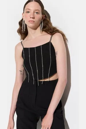 No Matter What Apparel Crop-Top TopShiny Fransige Stein Crop Top - Verkäufer: MegaMerchant