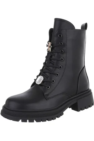 Ital-Design Damen Schnürschuhe Freizeit Schnürstiefelette (87451869) Blockabsatz Stiefeletten in - Verkäufer: