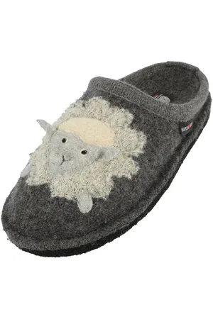 Haflinger Flair Lamby Pantoffeln aus gewalkter Wolle mit Lammmotiv Unisex Hausschuh - Verkäufer: Natural Slipper
