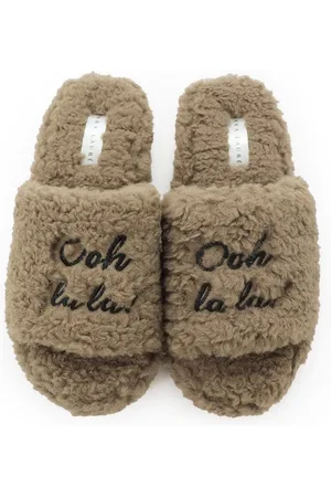 Lara Lauren Rutschfeste Slipper aus Teddyfell Plüsch Hausschuhe bequeme Pantoletten mit Zehenöffnung - Verkäufer: Lililove Geschenkset