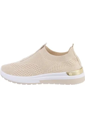 Ital-Design Damen Low-Top Freizeit Sneaker (78994693) Flach Sneakers Low in Beige - Verkäufer: