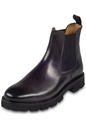 Brecos Herren Chelsea Stiefelette dunkelgrau, ultraleichte Gummi-Profilsohle Chelseaboots Handgefertigt in Italien - Verkäufer: SISENTO - Italienische Schuhe