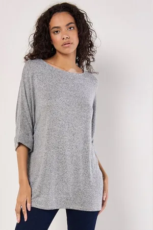 Apricot Rundhalsshirt Longshirt, (1-tlg) mit Fledermausärmeln - Verkäufer: