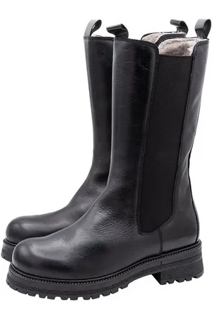 Momino Stiefel 4326 Damen Winterstiefel Lammfell Leder Schwarz Schnürstiefelette - Verkäufer: Alex und Elis Kinderschuhe
