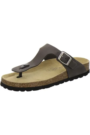 Afs 210782 Zehentrenner Pantolette für Damen mit Fußbett, bequeme Sandalen aus Leder - Verkäufer: