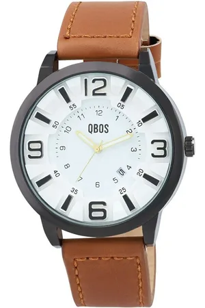 QBOS Quarzuhr 2900251 Herrenuhr mit Lederimitationsband, braun - Verkäufer: Shaghafi GmbH
