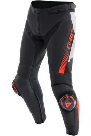Dainese Motorradhose Super Speed perf. Lederhose schwarz / weiß / rot fluo - Verkäufer: motorun