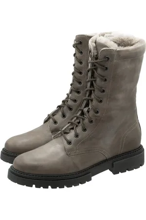 Dianetti Stiefel Boots Damen Teens 10010 Schnürboots Lammfell Braun Schnürstiefelette - Verkäufer: Alex und Elis Kinderschuhe