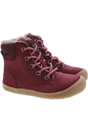 Koel Stiefel Barfußschuhe Darius Schnürung Leder Wolle Bordo Rot Schnürstiefelette - Verkäufer: Alex und Elis Kinderschuhe