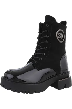 Ital-Design Damen Schnürschuhe Freizeit Schnürstiefelette (87214590) Blockabsatz Plateaustiefeletten in - Verkäufer: