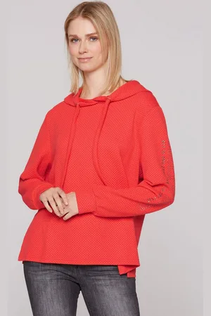 Soccx Sweatshirt Strukturierter Hoodie in Juicy Coral (1-tlg) Rippstrickbündchen - Verkäufer: CONCEPT Mode