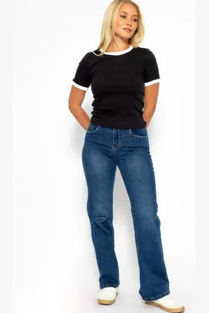 SASSYCLASSY Kurzarmshirt T-Shirt mit eingefassten Kanten Modern Shirt Damen mit stylischen kontrastierenden Abschlüssen - Verkäufer: