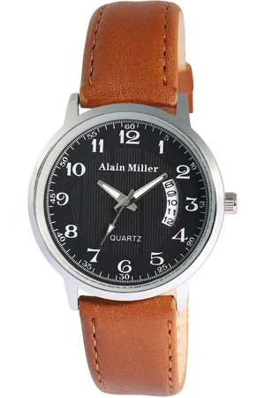 Alain Miller Quarzuhr 2900263 Herrenuhr mit Band aus Lederimitat, braun + - Verkäufer: Shaghafi GmbH