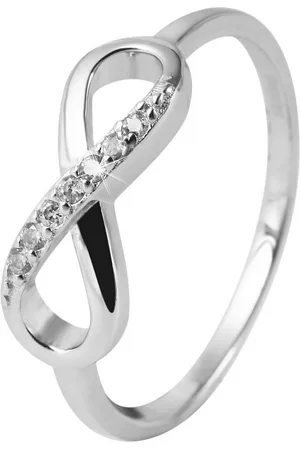 Akzent Silberring Ulrika 925 Echt Silber rhodiniert, Infinity, Zirkoniabesatz, Ř 54 (Einzeln), Damen Ring - Verkäufer: Shaghafi GmbH