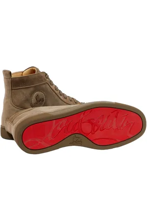 Christian Louboutin Sneakers Louis Spikes Flat Suede Schuhe High Top Suede Turnschuhe Sneaker Signatur rote Gummisohle, mit Spike-Verzierungen - Verkäufer: eldigo
