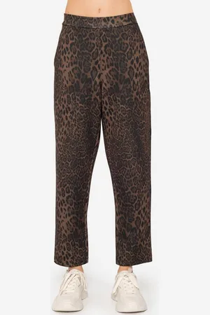 SASSYCLASSY Jogginghose Weiche Stoffhose mit modernem geometrischem Print Lässige Damen Jogginghose mit modernem Design Offwhite - Verkäufer: