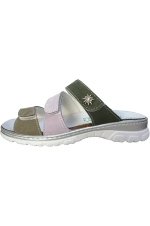 Algemare Damen Pantolette Sabine-783 tanne/fieder/salbei Pantolette - Verkäufer: DerSchuhhaendler