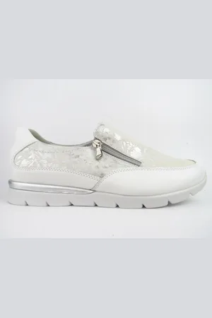 Semler Nappa/Nubuk weiss/silb. Slipper Schuhhaus Otto Cronauer