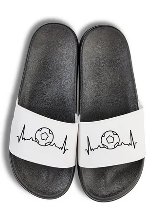 Youth Designz Heartbeat Fußball Unisex Badelatschen Flip Flops Badeschuh mit lustigen Logo für Damen und Herren - Verkäufer: EmDa Trading GmbH