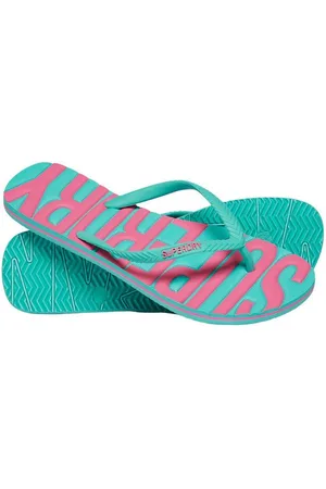 Superdry Damen Zehentrenner VINTAGE VEGAN Aqua Zehentrenner - Verkäufer: Fashioncode