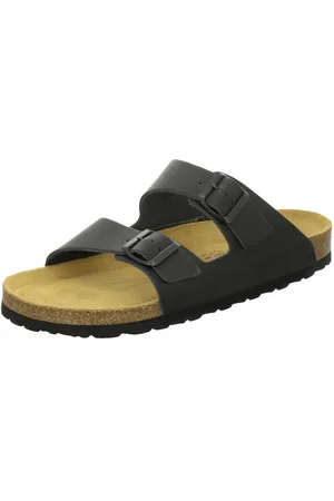 Afs 310023 Zweischnaller Pantolette für Herren mit Fußbett, bequeme Sandalen aus Leder - Verkäufer:
