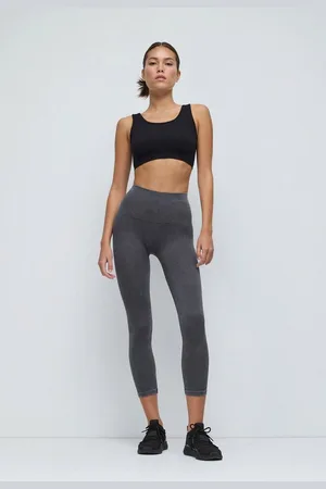 No Matter What Apparel Leggings Kohle Hochtaillierte Gerippte Stretch-Sportleggings - Verkäufer: MegaMerchant