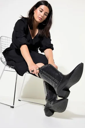 STUDIO UNTOLD Cowboy-Boots echtes Leder Metallic-Nieten Stiefel - Verkäufer: Popken Fashion Group