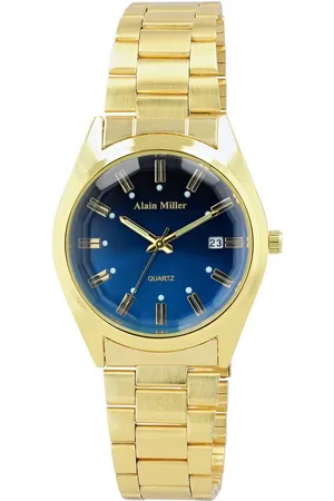 Alain Miller Quarzuhr 2800101 Herrenuhr mit Metallband, silberfarben/ grün - Verkäufer: Shaghafi GmbH