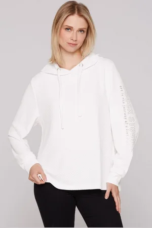 Soccx Sweatshirt Strukturierter Hoodie in Opticwhite (1-tlg) Rippstrickbündchen - Verkäufer: CONCEPT Mode