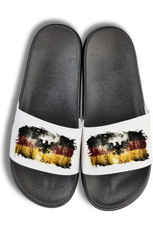 Youth Designz Vintage Deutschland EM 2024 Unisex Badelatschen Flip Flops Badeschuh mit Flagge & Adler Print für Herren & Damen - Verkäufer: EmDa Trading GmbH