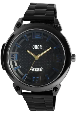 QBOS Quarzuhr 2800094 Herrenuhr mit Edelstahlband, schwarz + weiß - Verkäufer: Shaghafi GmbH