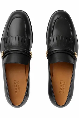 Gucci Schuhe Loafers Mirrored G Gold Waxed Slippers Mokassin Loafer Spiegelnden G-Logos und der dekorativen Fransenverzierung. - Verkäufer: eldigo