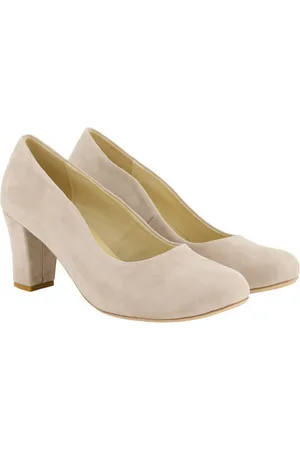 Ulla Popken Veloursleder-Pumps Wellenschnitt Blockabsatz Pumps - Verkäufer: Popken Fashion Group