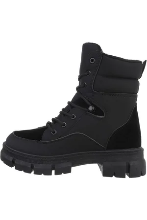 Ital-Design Damen Schnürschuhe Freizeit Schnürstiefelette (84633575) Blockabsatz Plateaustiefeletten in - Verkäufer: