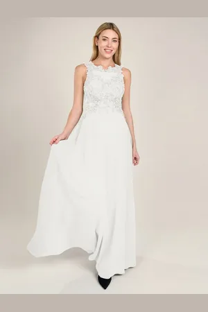 Apart Abendkleid im Materialmix aus bestickter Spitze und Chiffon - Verkäufer: