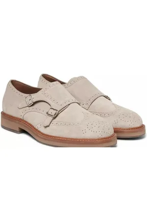 Brunello Cucinelli Doppel-Monkstrap Suede Brogue Schuhe Mokassin Hergestellt in Solomeo, Italien – der Heimat von . - Verkäufer: eldigo