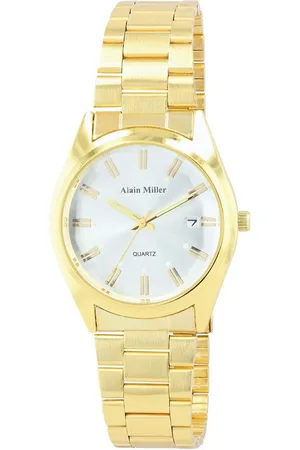 Alain Miller Quarzuhr 2800101 Herrenuhr mit Metallband, silberfarben/ grün - Verkäufer: Shaghafi GmbH