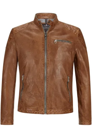 Milestone Lederjacke MSElvio aus gewaschenem Lamm Leder mit Micro Perfo vintage Effekt - Verkäufer: LOGWOOD-STORE