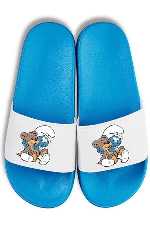 Youth Designz Baby Schlumpf Unisex Badelatschen Flip Flops Badeschuh mit lustigen Logo für Damen und Herren - Verkäufer: EmDa Trading GmbH