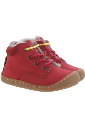 Koel Barfußschuhe Lauflernschuh Stiefel Bill Leder Lammfell Rot Schnürstiefelette - Verkäufer: Alex und Elis Kinderschuhe
