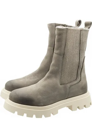 Dianetti Stiefel Boots Damen Teens 1541 Schnürboots Lammfell Grau Schnürstiefelette - Verkäufer: Alex und Elis Kinderschuhe