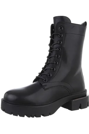 Ital-Design Damen Schnürschuhe Biker Westernstiefelette (87214602) Blockabsatz Plateaustiefeletten in - Verkäufer:
